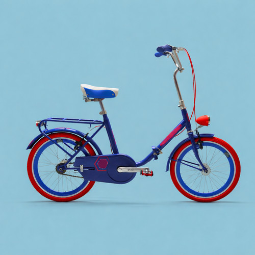 Bici pieghevole blu rosso - 20,