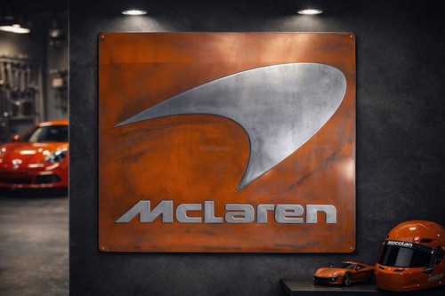 Vintage mclaren metal sign - metal,