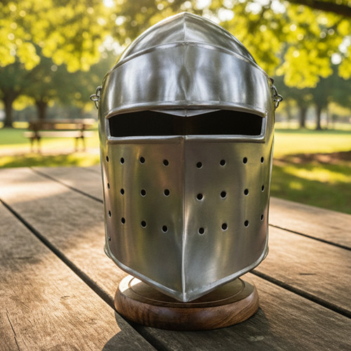 Medieval knight barbute - medieval, helmet