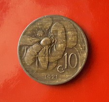 10 CENTESIMI 1921 ERRORE - AMALGAMA NON OMOGENEO AL DRITTO E AL ROVESCIO [Q917]