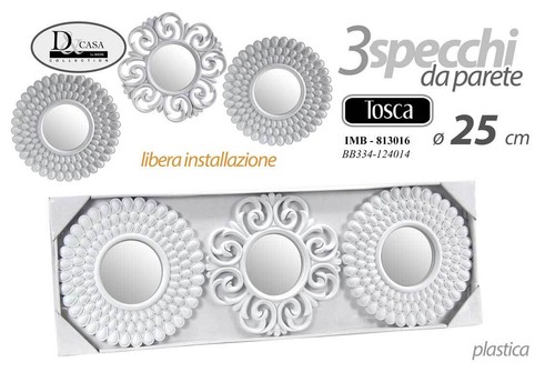 Set specchi parete - set, 3