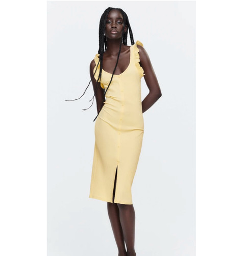 Abito midi zara giallo - abito,