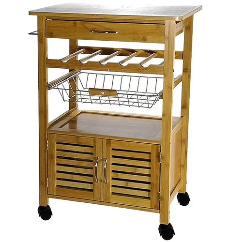 Carrello legno con cestino - in,