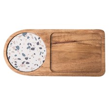  1 tovaglietta da cucina in legno, piatto in legno, vassoio per servizio di