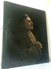 Antico Grande Olio Su Tela