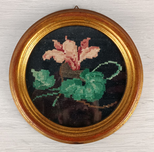 Quadro tondo con - tondo, fiore