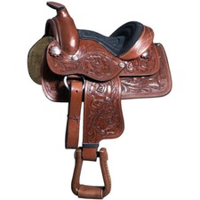 Nuovo set da 8" Western Horse Leather Saddle Pony per bambini in miniatura co...
