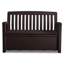 Keter Patio Bench panca baule cassapanca esterno in resina effetto legno Marrone