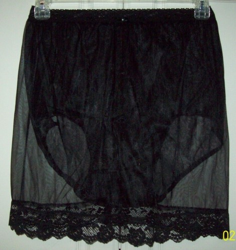 Black sheer slip panty - sheer, combo
