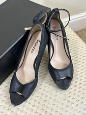 REPETTO Paris tacchi neri in pelle punta aperta taglia 39 cinturino alla caviglia in scatola