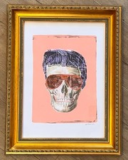 Twist65 Elvis Skull ORIG UK unica stampa dipinta a mano incorniciata firmata + COA Art