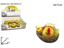 x Set 6 Pezzi Nido Pulcini Con