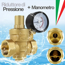 Riduttore Di Pressione Acqua in Ottone DN20 Con Manometro Valvola Di Pressione