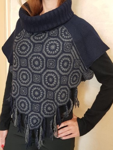 Poncho lavorato maglia max - lavorato, a