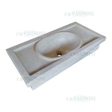 Outlet Lavandino lavello in marmo scolpito rettangolare bagno cucina cm 71