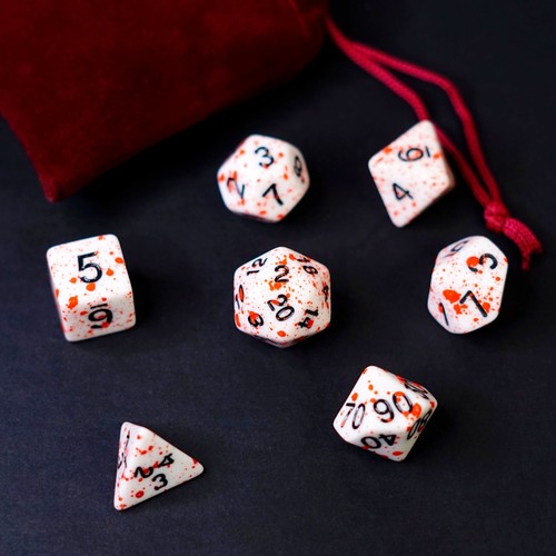 Set dadi blood splatter - 7, "blood