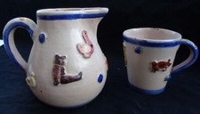 Brocca bicchiere ceramica - brocca,