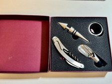 Kit Set Vino Cavatappi Tappo Anello Salvagoccia con accessori Inox 