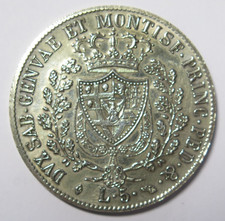 COPIA MONETA 5 LIRE 1824 ZECCA TORINO CARLO FELICE SAVOIA REGNO DI SARDEGNA
