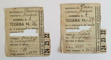 tessere prelevamento tabacchi arciano pesaro anni '40