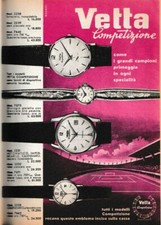 PUBBLICITA' 1961 OROLOGIO VETTA COMPETIZIONE MODELLI CARATTERISTICHE PREZZI