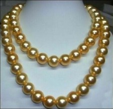 COLLANA DI PERLE DORATE 36"