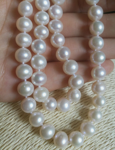 Collana perle vere - vere, 9-8mm