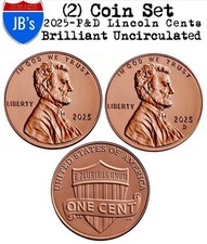 2025-P&D Lincoln Shield Cent (2) Penny Set BRILLANTE NON CIRCOLATO *Monete JB*