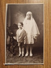 21115. Foto cartolina bambina Prima Comunione  Beretta Milano S. Cristoforo 13x8