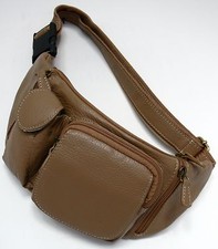 MARSUPIO PELLE UNISEX BEIGE BORSELLO BORSA CROSSBODY BUMBAG LEATHER BAG