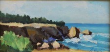 Marina con scogliera - Dipinto