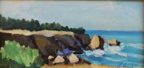 Marina con scogliera - -, dipinto