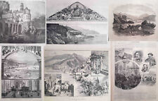 1885 lotto 6 xilografie Amalfi Duomo Morelli inaugurazione Atrani Salerno