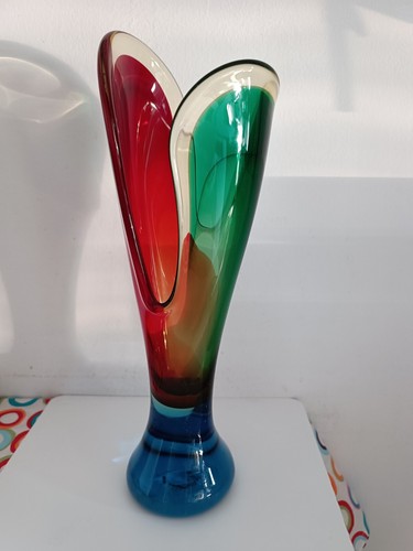 Vaso vetro sommerso - , bilobato