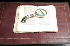 Antica lente ingrandimento - Manico In   Sheffield inglese a Ricciolo 1860/80 