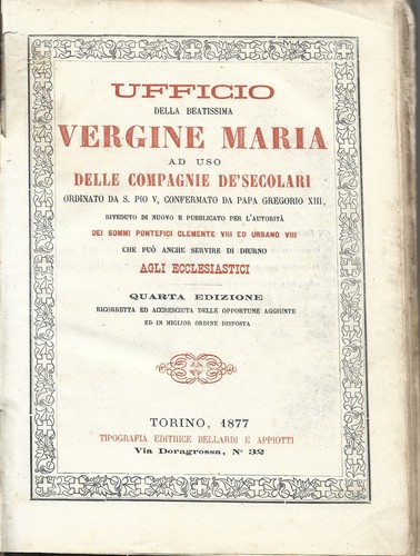 Ufficio della beatissima - ufficio,