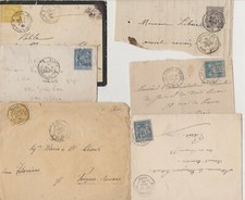 FRANCIA - FRANCOBOLLI - STORIA POSTALE - LOTTO 5 BUSTE AFFRANCATE DEL 1800