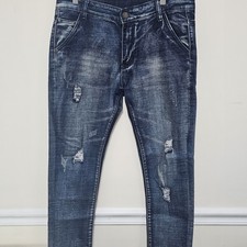Jeans uomo firmati Philipp Plein taglia 33 x 26 conici skinny slim invecchiati 