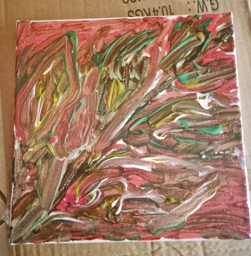 Fiori vento dipinto olio - al,