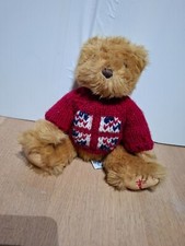 Peluche Vintage Harrods Knightsbridge Orsetto Teddy Bear Plush UK Flag 27cm 11"