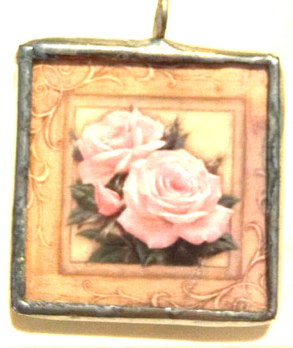 Ciondolo vintage rosa - ciondolo,