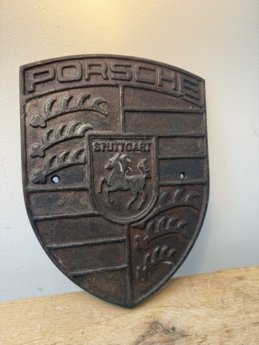 Insegna targa porsche ghisa - porsche, in