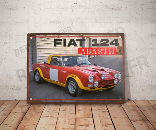Plaque métal vintage fiat 124