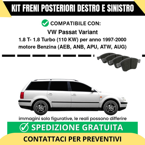 Pastiglie freno posteriori - posteriori, vw