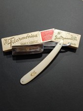 Vintage straight razor rasoio a mano libera FILARMONICA N°14 Doble Temple + BOX