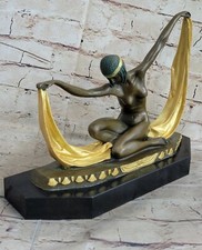 Firmato Chiparus Affascinante Ballerina Bronzo Nude Statua Scultura 10 " Alto