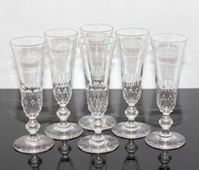 6 ANTICHI BICCHIERI DA SPUMANTE IN CRISTALLO BACCARAT 1900 VETRO CHAMPAGNE FLAUTI FLAUTI SPUMANTE 