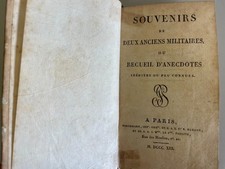 Rarissimo antico libro Souvenirs de deux anciens militaires 1813 Prima edizione