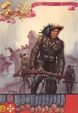 C5372) NAPOLI, 1 REGGIMENTO BERSAGLIERI PATTUGLIA IN BICICLETTA. FORMATO GRANDE.