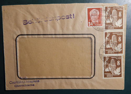 Ddr 1952 vecchia lettera - 1952:, lettera,